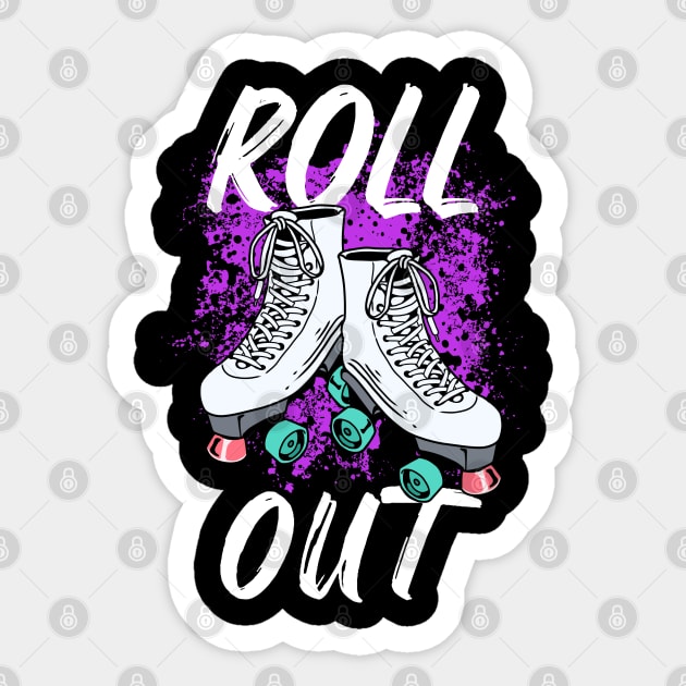 Roller Skater Gift Print Awesome Roll Out Skating Skater Product Sticker by Linco